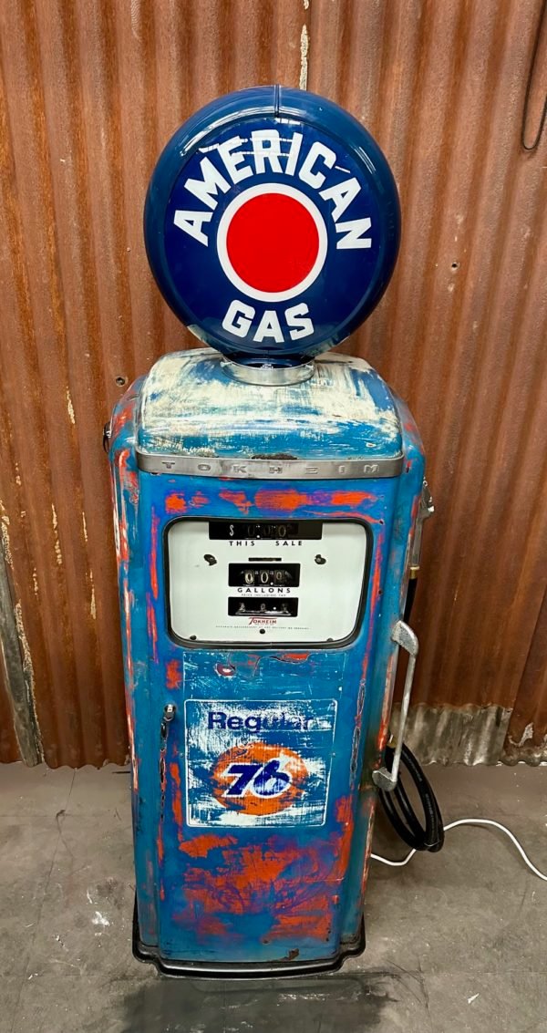 Gas pump 76 American gasoline 1953 original patina - Image 3