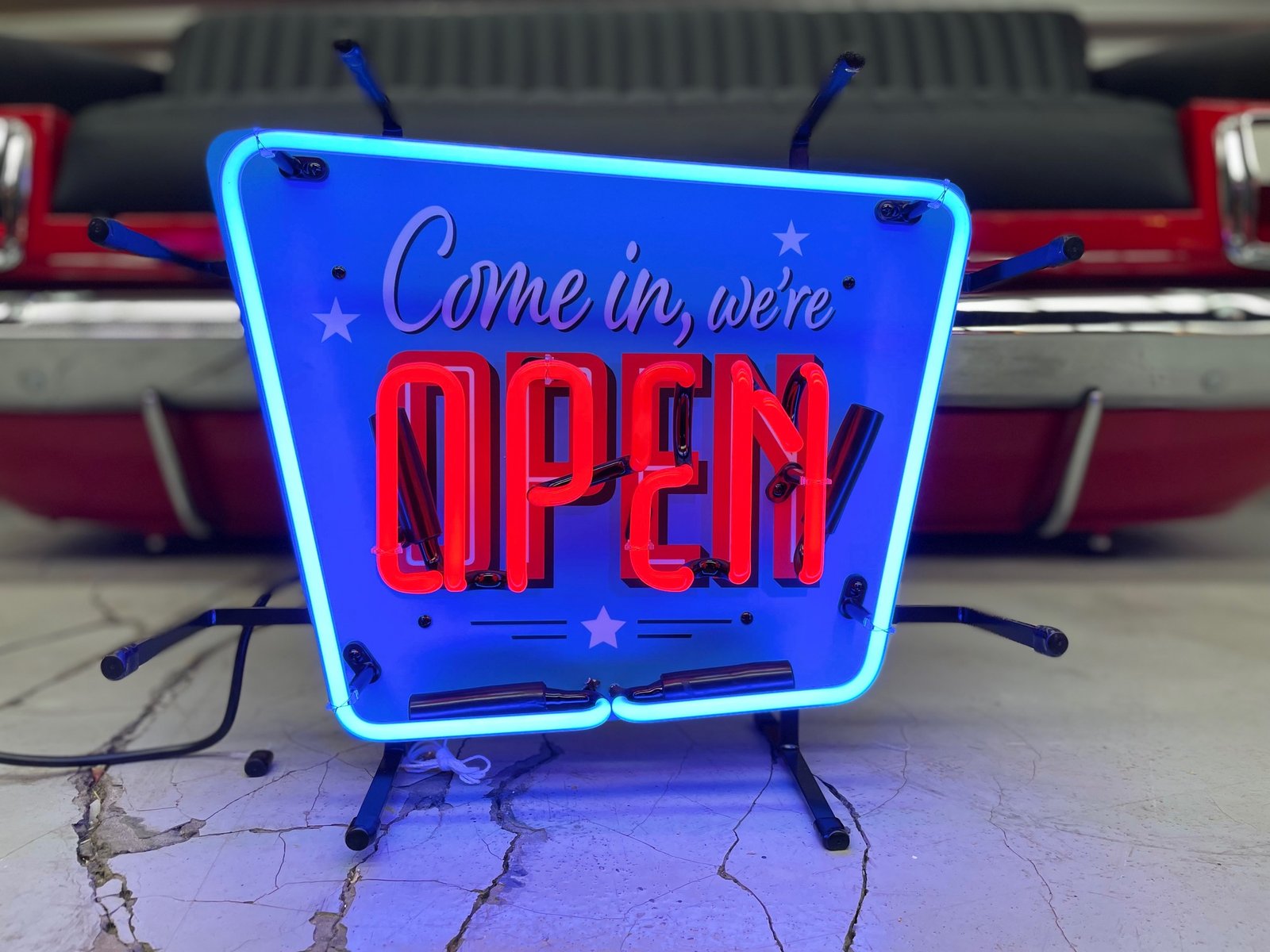 open neon sign (come in we’re open) 40x33cm - Image 2