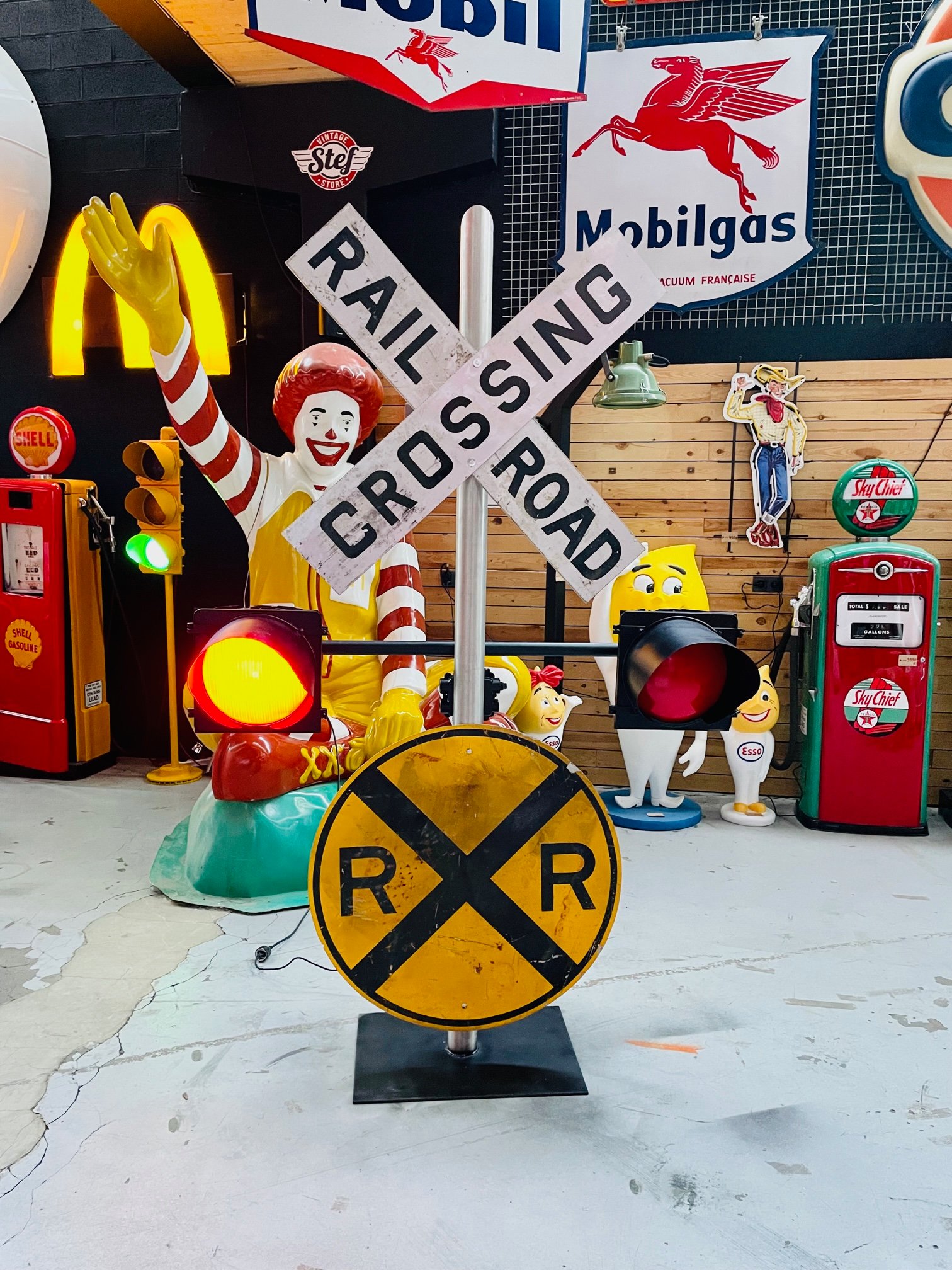 American Railroad crossing USA
