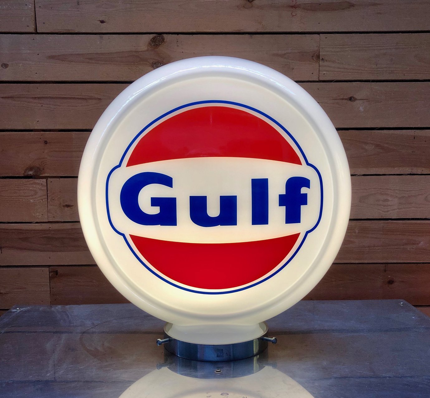 Gulf Gas Pump Globe 40cm in museum quality