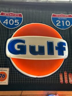 Authentic American Gulf 2 meter illuminated sign.