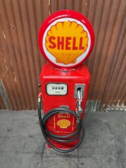 American Shell gas pump.